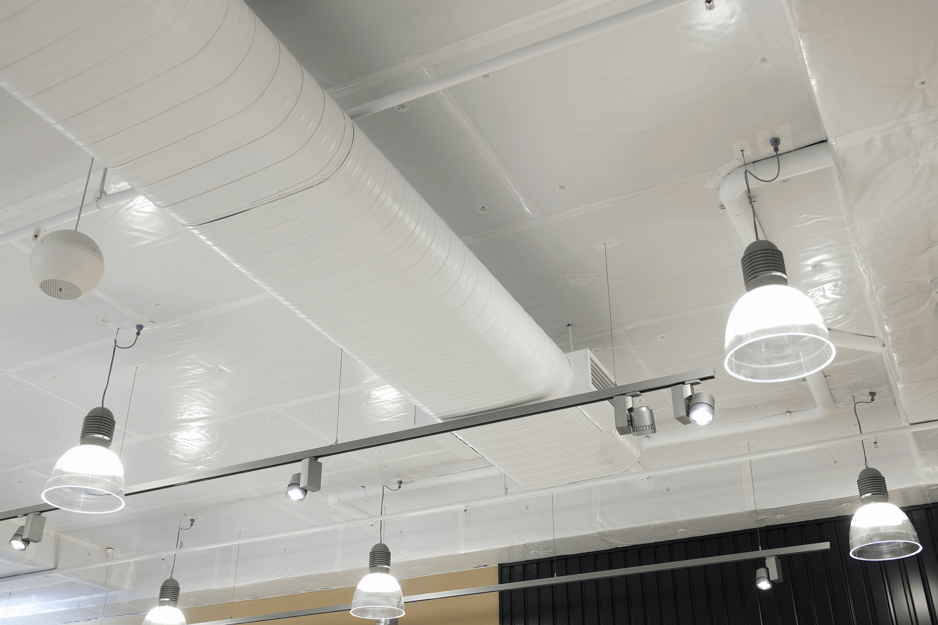 Soffit, Supertel Boards with thermoplast white facing, Underslab, White finish